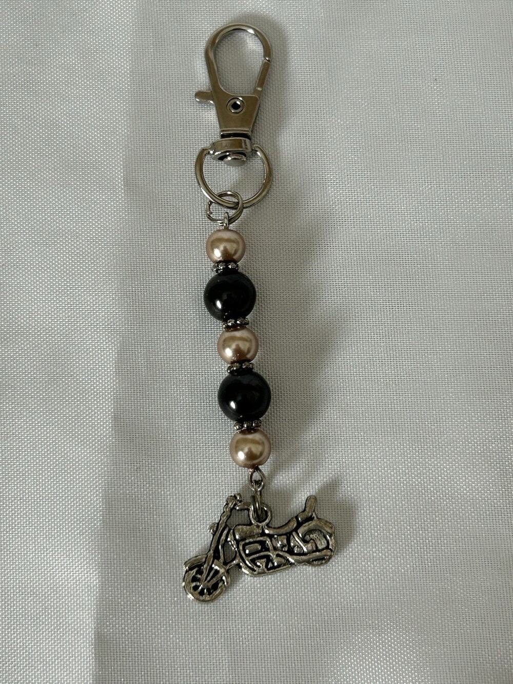 Cute Beaded Motorcycle Purse/Key Chain Charm